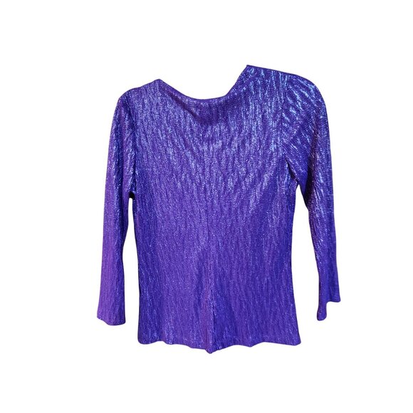 Metallic Purple My Collection Petite PS Long Sleeve Top With Front Twist Detail - Picture 2 of 3
